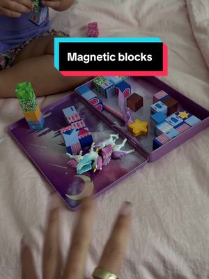 Portable fantasy building-block playset with hinged tin case