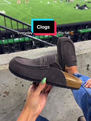 Suede penny-strap clog mule