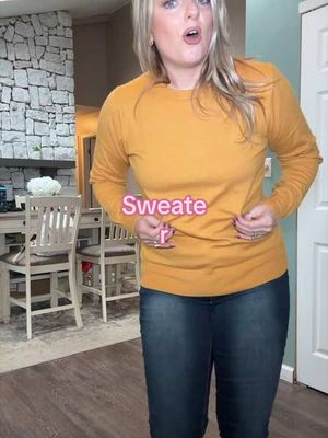 Mustard crewneck pullover sweater