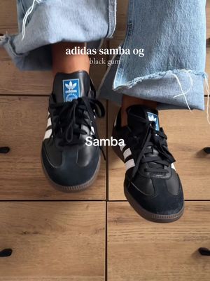 adidas Samba OG Womens Shoes Size 7.5, Color: Core Black/Cloud White/Gum-Black