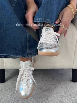 Adidas Samba OG Silver Metallic Cracked Leather Sneakers