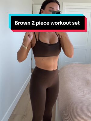 Womens Workout Sets Two Piece Seamless Stretch Cross Back Tank Top Matching Tummy Control High Waist Leggings Set 2 Piece For Women Gym Yoga Active Wear Outfits Athletic Work Out Clothes Brown S