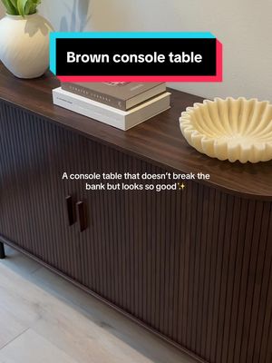 Fluted sliding door console table
