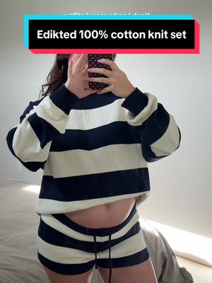 Edikted striped knit sweater and shorts set