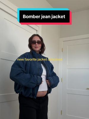 Oversized denim bomber jacket