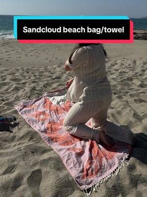 Sand Cloud Hydra Beach Towel Bag - 2-in-1 Convertible, Quick Dry, Sand Free Towel with Built-In Zipper Pocket - Compact & Lightweight for Beach, Pool, Gym & Travel - Turkish Organic Cotton