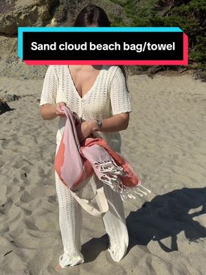 Sand Cloud Hydra Beach Towel Bag - 2-in-1 Convertible, Quick Dry, Sand Free Towel with Built-In Zipper Pocket - Compact & Lightweight for Beach, Pool, Gym & Travel - Turkish Organic Cotton