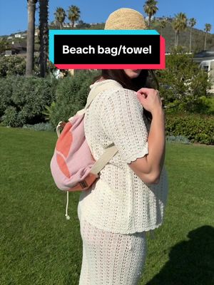 Sand Cloud Hydra Beach Towel Bag - 2-in-1 Convertible, Quick Dry, Sand Free Towel with Built-In Zipper Pocket - Compact & Lightweight for Beach, Pool, Gym & Travel - Turkish Organic Cotton