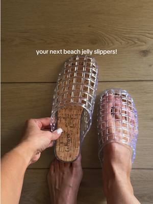 Luhnyee Clear grid jelly slippers