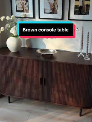 Henstatech 42.5 Inch Fluted Console Table, Wood Entryway Table Foyer Tables for Entryway with Thickened Base, Modern Sofa Table Behind Couch Table for Living Room, Hallway, Entrance, Foyer (Walnut)