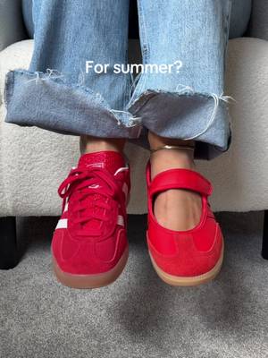 Adidas Adidas red Samba Jane and Gazelle shoes comparison