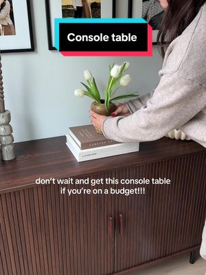 Fluted wood console table