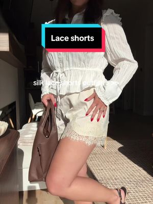 Women's silk lace shorts