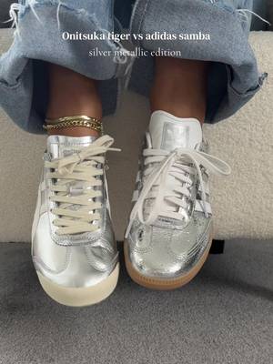 Onitsuka Tiger, Adidas Silver metallic sneakers Onitsuka Tiger Mexico 66 and Adidas Samba comparison