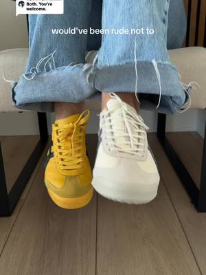 Mismatched casual sneakers