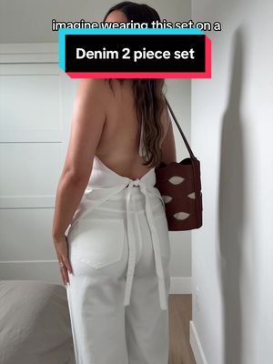 Women's white vest and wide-leg pants set