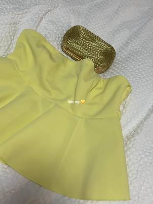 Beginning Boutique Yellow strapless peplum top