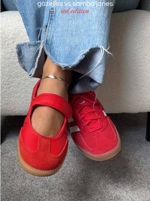 Adidas Adidas Gazelle and Adidas Samba Jane red sneakers