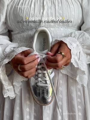 Adidas Adidas Samba 00 silver metallic cracked leather sneakers