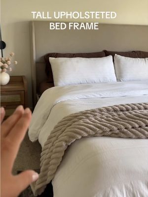 PaPaJet King Bed Frame with 51.2" Tall Wingback Headboard,Line Upholstered Platform Bed,Solid Wood Legs,No Box Spring Needed,Noise-Free&Easy Assembly,for Master Bedroom & Luxury Home,White