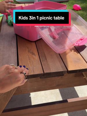 3 in 1 kids picnic table with umbrella and storage bins