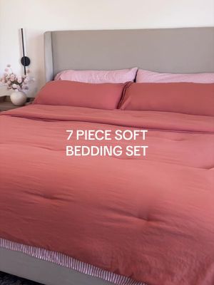 Monbix Queen Comforter Set - 7 Pieces Green Prewashed Bed in a Bag Queen Bedding Sets with Comforters, All Seasons Ultra Soft Comforter Bed Set with Sheets,Pillowcases & Shams