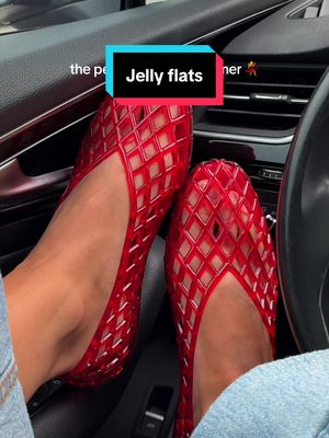 FULL TILT Red lattice jelly flats