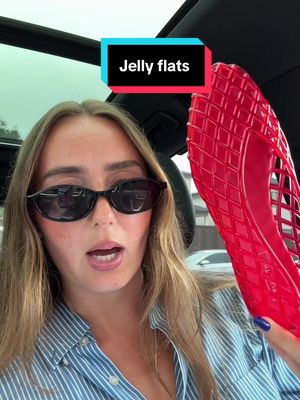 Full Tilt Red lattice jelly flat shoes