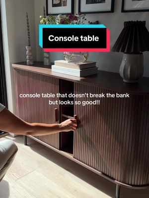 Fluted console table with storage