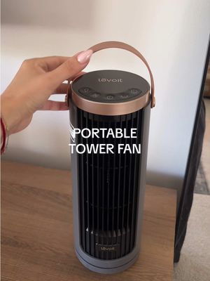 LEVOIT Tower Fan for Bedroom, 20dB Quiet Desk Fan with 23ft/s, Portable & Easy to Carry, 3-Angle & 5-Speed Mini Oscillating Fan, DC Motor, Bladeless, Remoter, 12H Timer, for Home, Room, Office, White