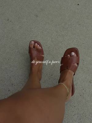Women's brown slip-on sandals