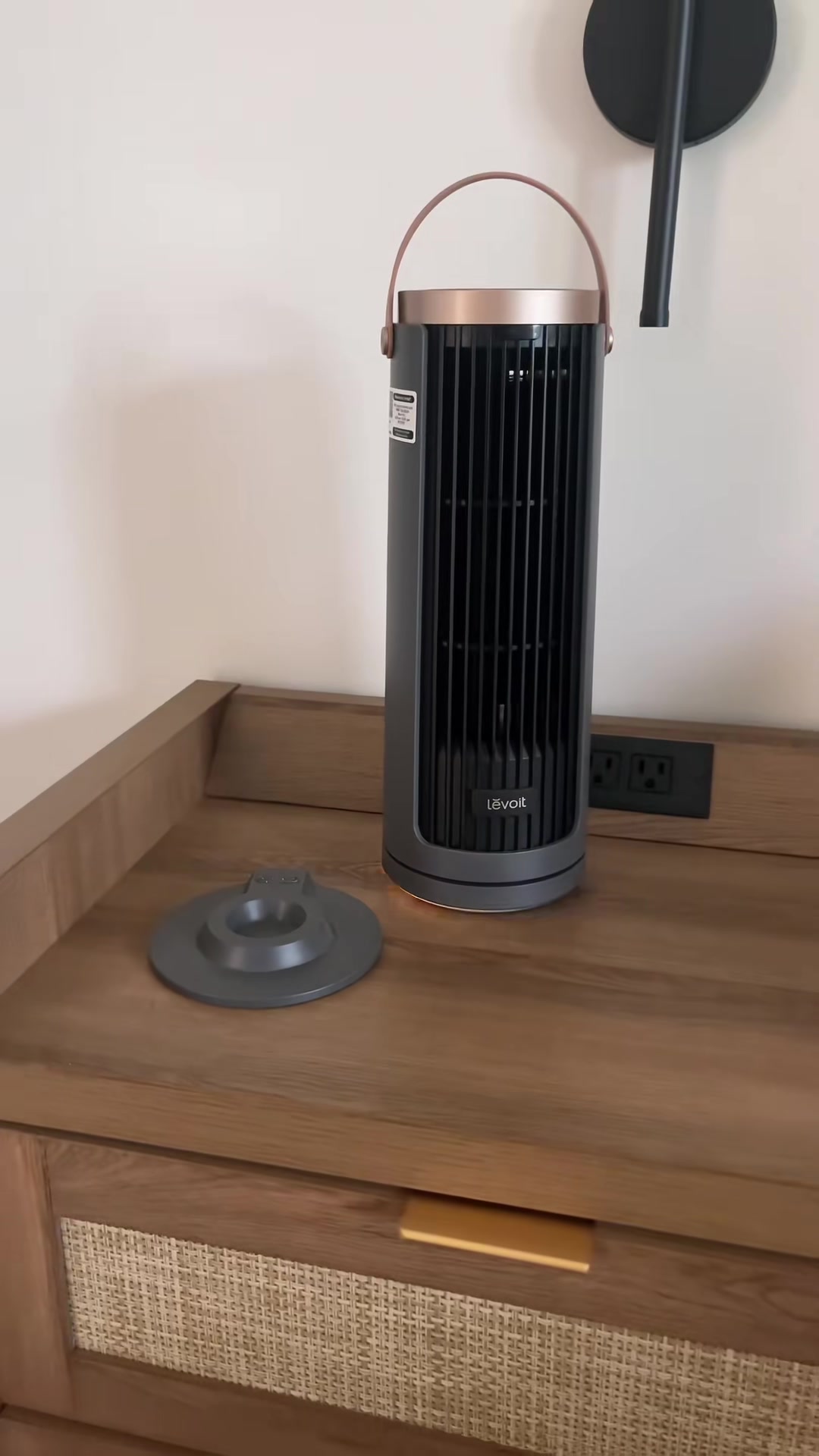 LEVOIT Tower Fan for Bedroom, 20dB Quiet Desk Fan with 23ft/s, Portable & Easy to Carry, 3-Angle & 5-Speed Mini Oscillating Fan, DC Motor, Bladeless, Remoter, 12H Timer, for Home, Room, Office, White