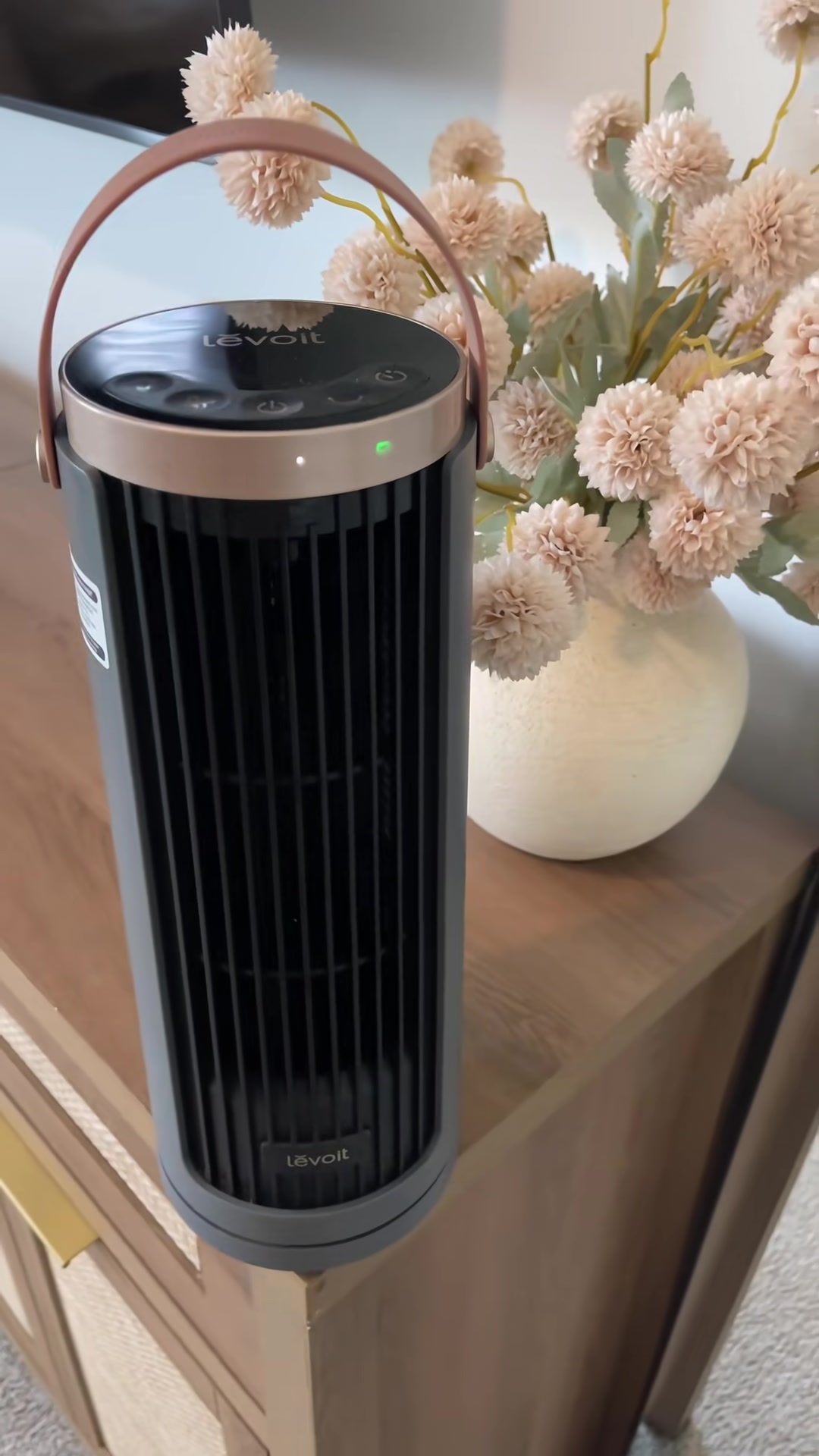 LEVOIT Tower Fan for Bedroom, 20dB Portable Fan with 23ft/s, Up to 20-Hour Battery Life, Easy-to-Carry Desk Fan, 5 Speeds 90° Oscillation, DC Motor, Night Light & Timer, Remoter, for Outdoors, Home