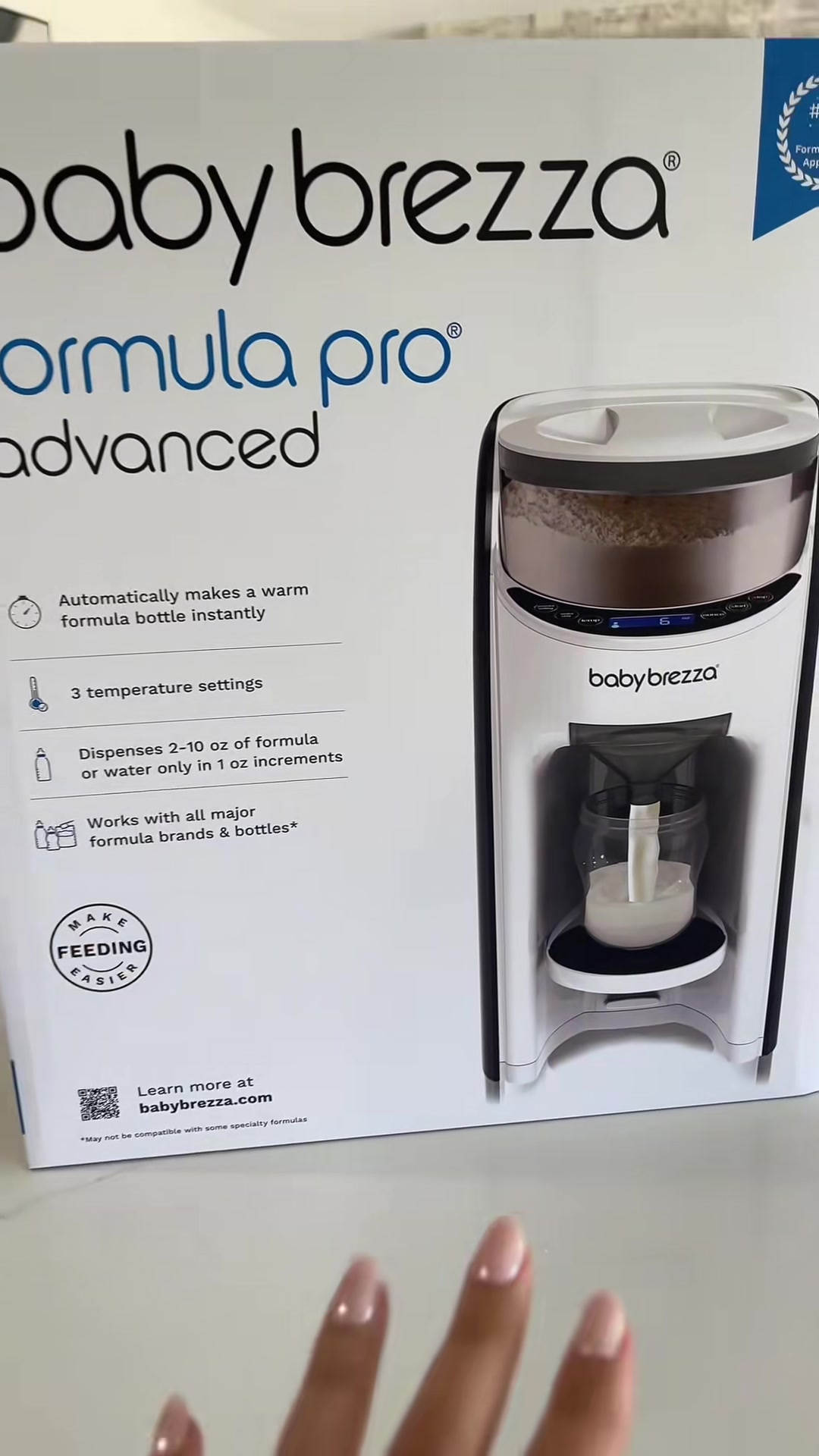 Baby Brezza New and Improved Formula Pro Advanced Formula Dispenser Machine - Automatically Mix a Warm Formula Bottle Instantly - Easily Make Bottle with Automatic Powder Blending, White