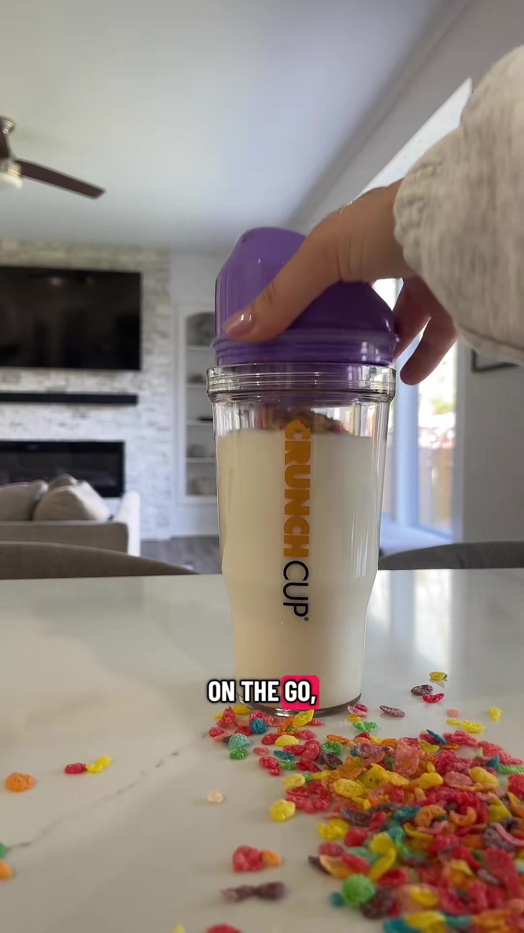 CRUNCHCUP XL Portable Cereal Cup for Breakfast On the Go - Blue