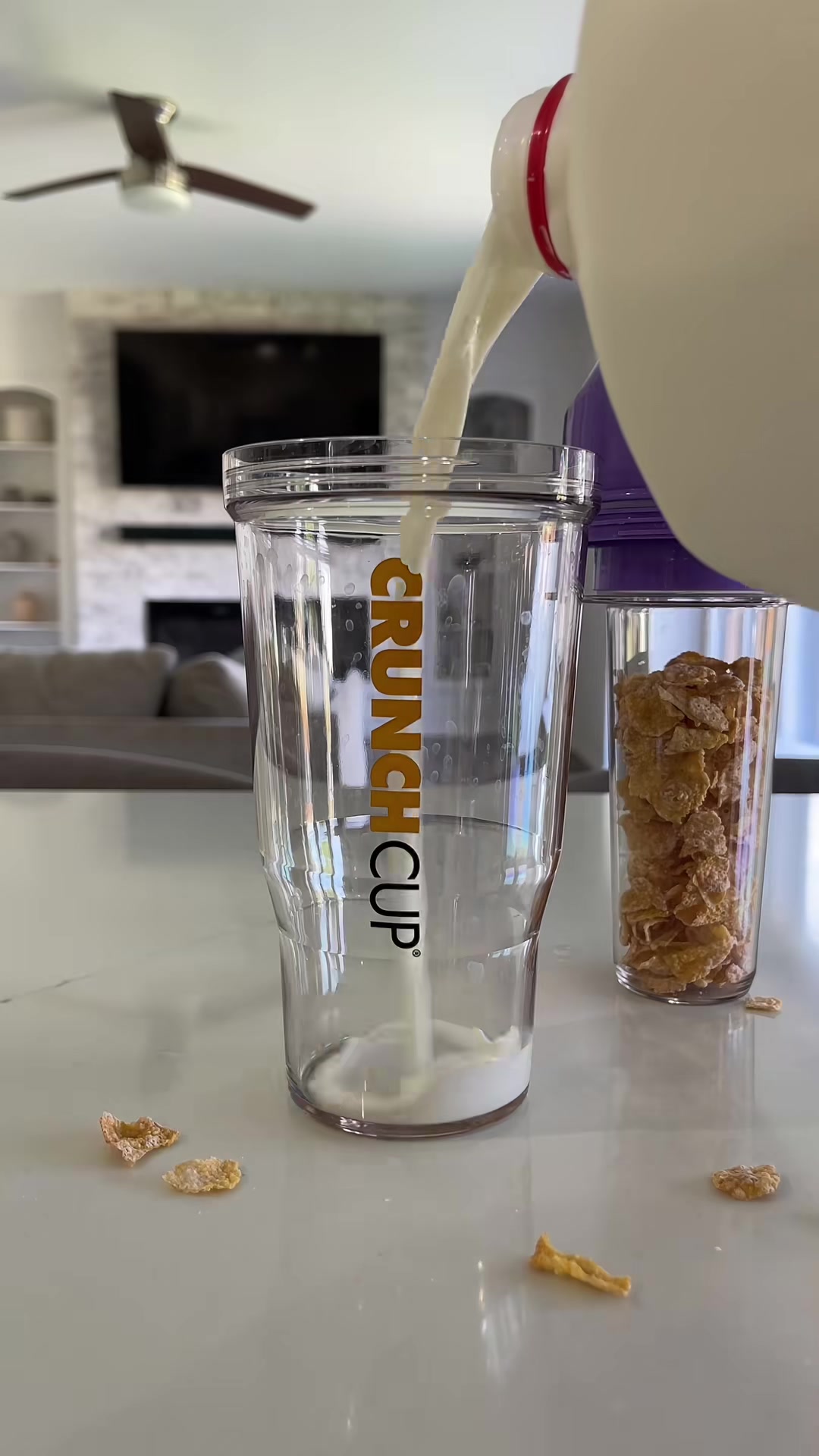 CRUNCHCUP XL Portable Cereal Cup for Breakfast On the Go - Blue