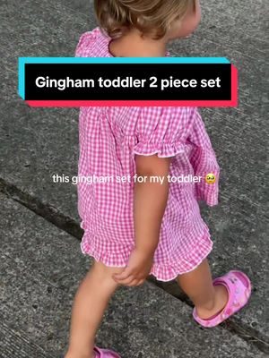 Toddler pink gingham clothing set