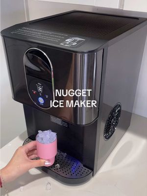 Antarctic Star Nugget Ice Maker Countertop with Soft Chewable Ice, 44Lbs/24H Portable Pellet Ice Machine with Self-Cleaning, One-Click Operation, for Home/Kitchen/Office, Stainless Steel, Black