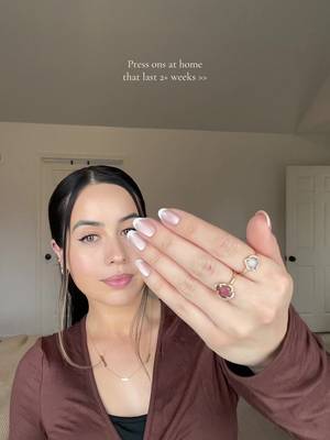 Glamnetic Press On Nails - Angelic Touch Spring Nails | Short Oval Fake Nails in a Delicate Nude Base with White French Tips and a Velvet Finish | 15 Sizes - 30 Nail Kit with Glue