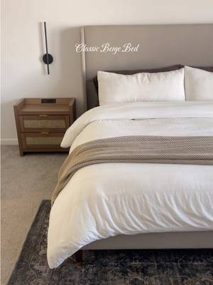 PaPaJet King Bed Frame Linen Upholstered 51.2" Tall Headboard, White