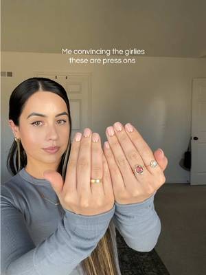 Glamnetic Press On Nails - Super Short Round Fake Nails, Nude Neutral Nails with Gold Reverse French Tip, Quiet Luxury | 12 Sizes - 30 Nail Kit with Glue