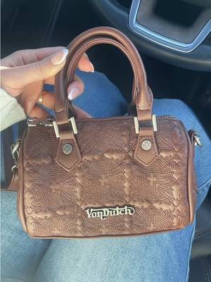 Von Dutch Womens Hanna Shoulder Bag – Stylish Handbag with Adjustable Strap, Spacious Interior, and Iconic Logo Design (Brown)