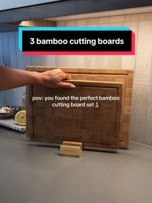 KIKCOIN Bamboo cutting board set
