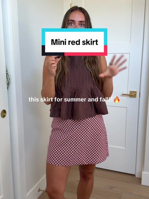 Red and white checkered mini skirt