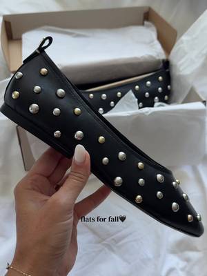 Naturalizer 27 EDIT Black studded leather flats