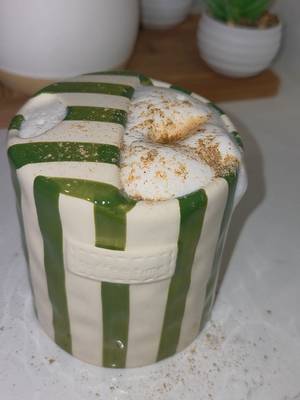 Striped ceramic coffee mug with split top