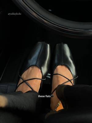 Coutgo Square toe lace-up ballet flats