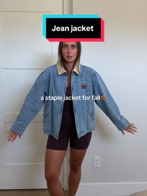 Zontroldy Women's Contrast Collar Denim Jacket Button Down Oversized Jean Shacket Jackets Coat with Pockets(1700-Blue-M)