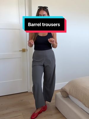 Grey barrel pants