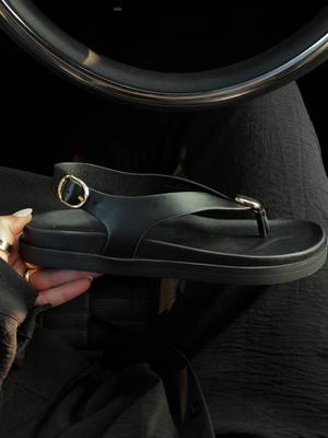 Cushionaire Women's thong sandals with ankle strap